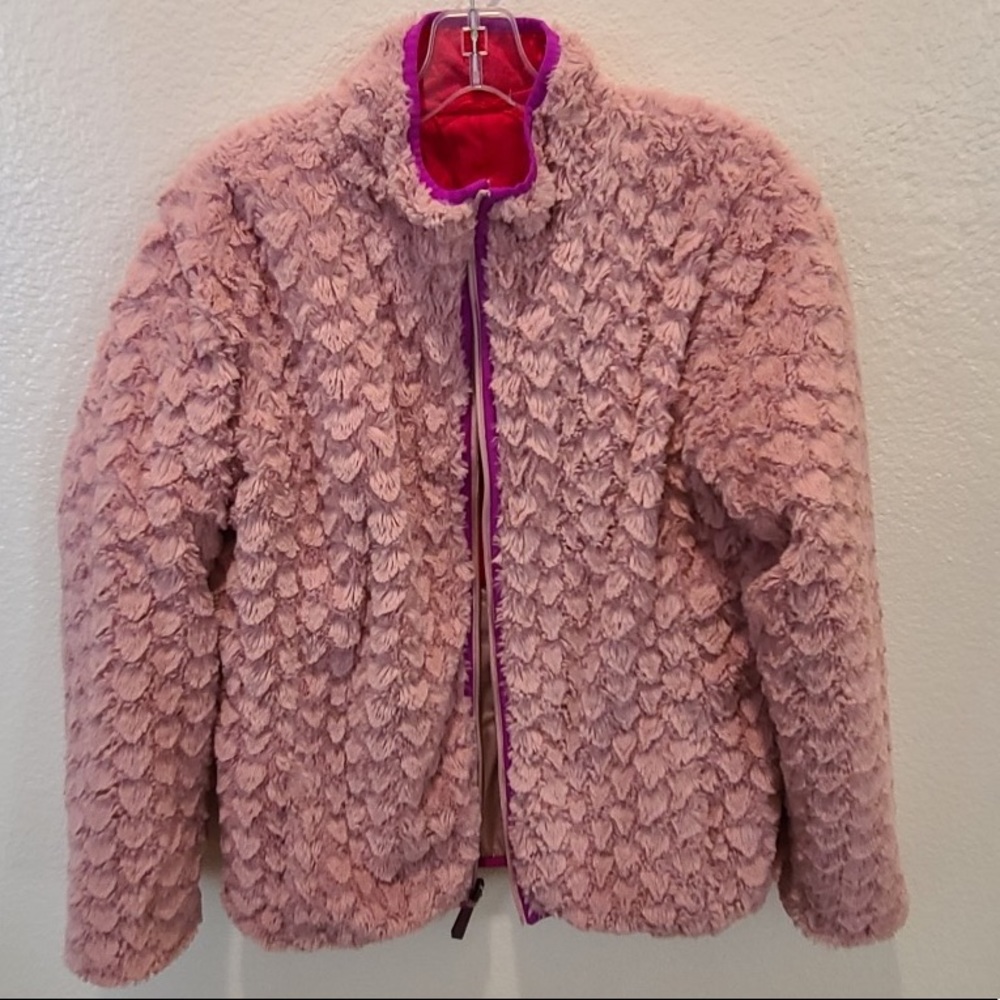 Champion Girls XL 14/16 Reversible Pink Jacket Faux Fur or Quilted Side Pockets